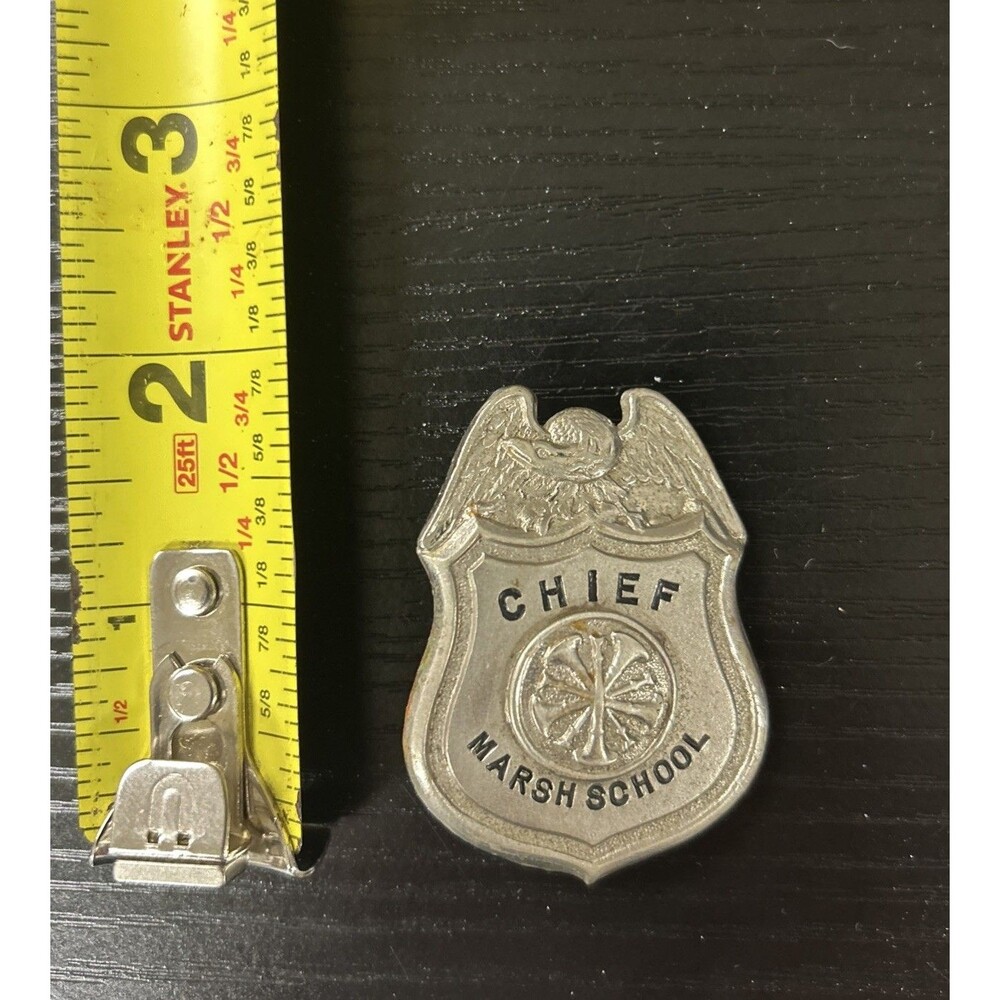 Obsolete | Fire Chief Badge | Unique Fire “MARSH” School | Silvertone Metal